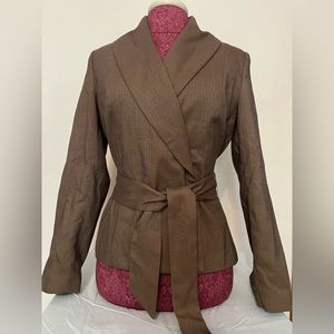 New York and company brown tie waist blazer